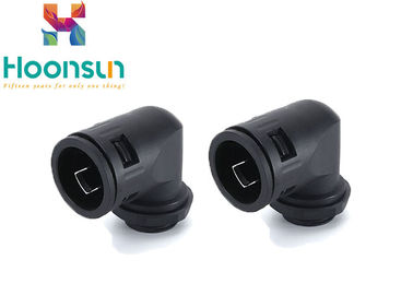 Connecteur à angle droit en nylon adapté aux besoins du client des syndicats de garnitures de glande de câble de couleur